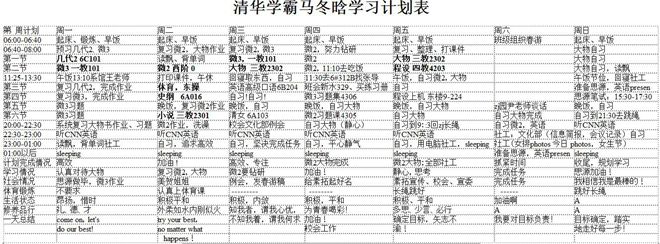 清华学霸马冬晗进修打算表