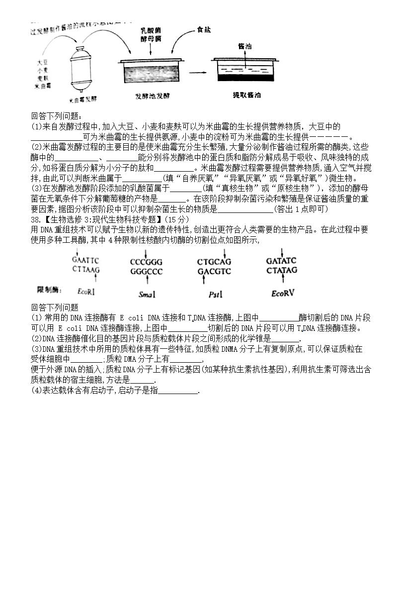 2021年高考理综试卷及谜底,理科综合试题谜底剖析