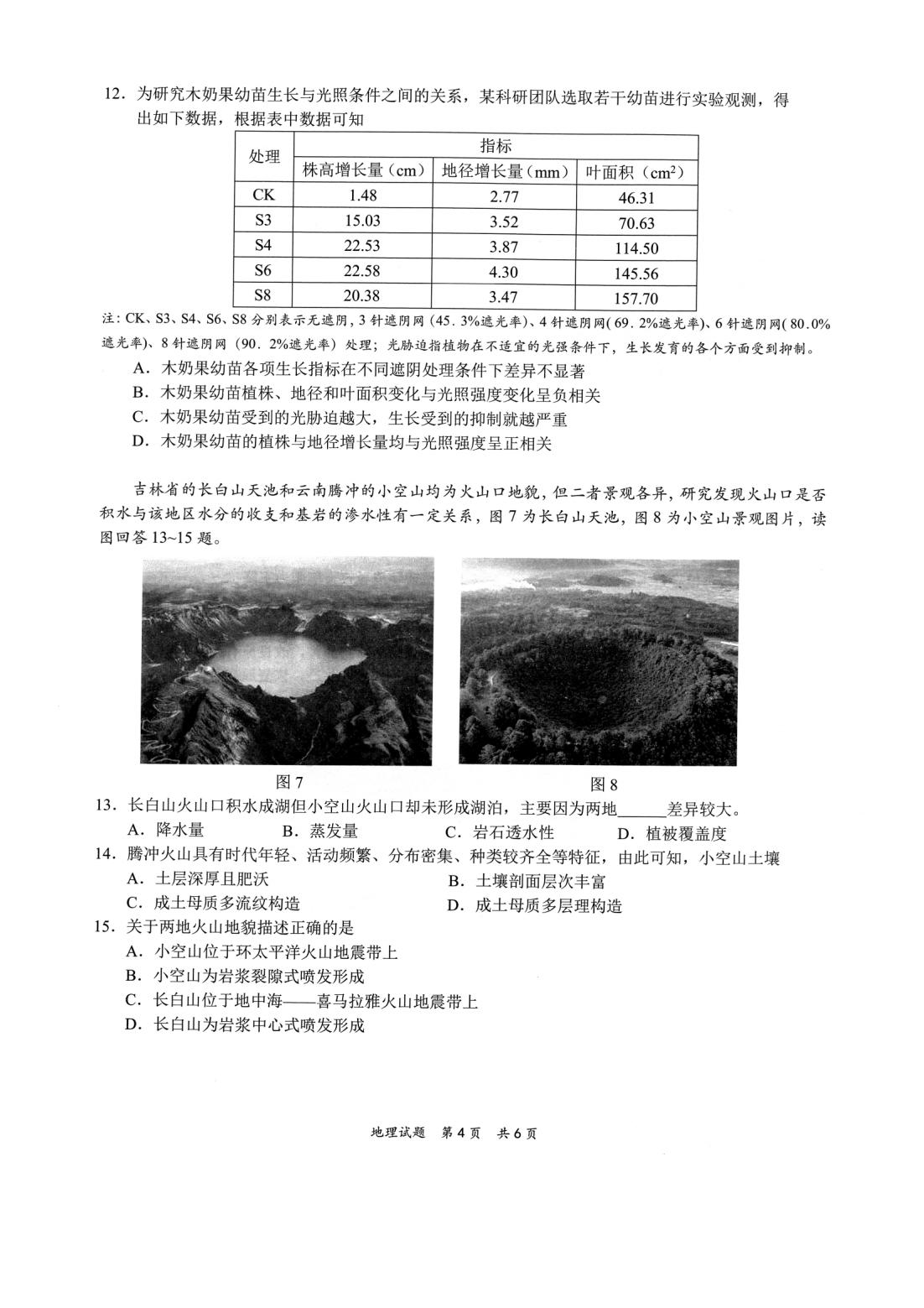 2022年八省联考地舆试卷第4页
