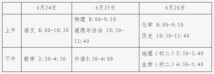 2022年北京中考时辰详细支配,北京2022中考时辰表