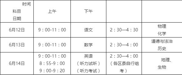 2022年重庆中考时辰详细支配,重庆2022中考时辰表