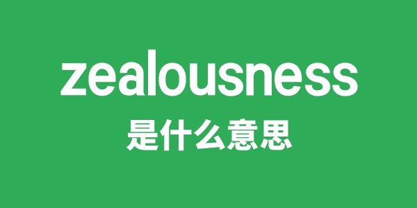zealousness是甚么意义