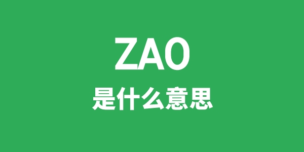 ZAO是甚么意义