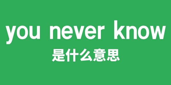 you never know是甚么意义