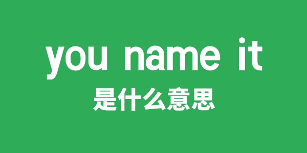 you name it是甚么意义