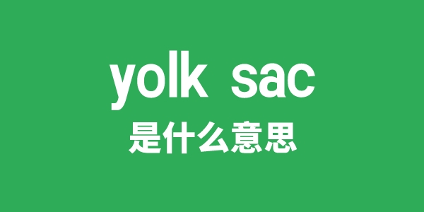 yolk sac是甚么意义