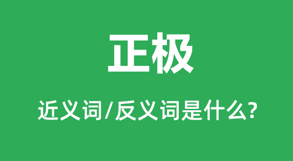 正极的近义词和反义词是甚么,正极是甚么意义