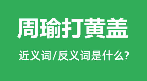 周瑜打黄盖的近义词和反义词是甚么,周瑜打黄盖是甚么意义