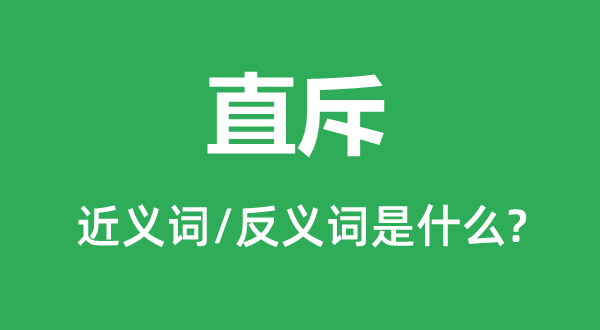 直斥的近义词和反义词是甚么,直斥是甚么意义