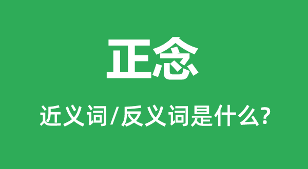 正念的近义词和反义词是甚么,正念是甚么意义