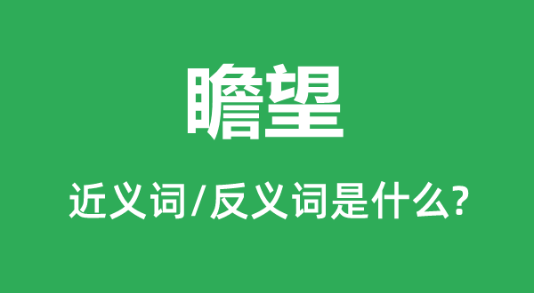 展望的近义词和反义词是甚么,展望是甚么意义