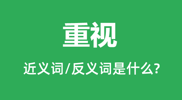 正视的近义词和反义词是甚么,正视是甚么意义