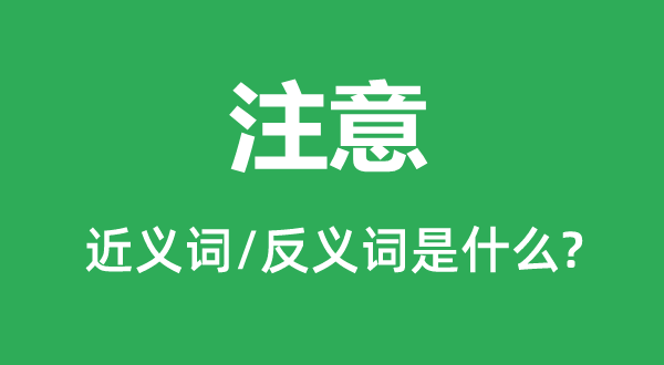 注重的近义词和反义词是甚么,注重是甚么意义