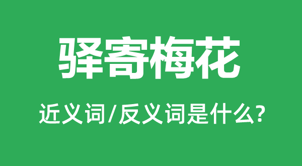 驿寄梅花的近义词和反义词是甚么,驿寄梅花是甚么意义