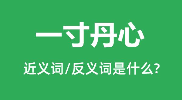 一寸赤忱的近义词和反义词是甚么,一寸赤忱是甚么意义