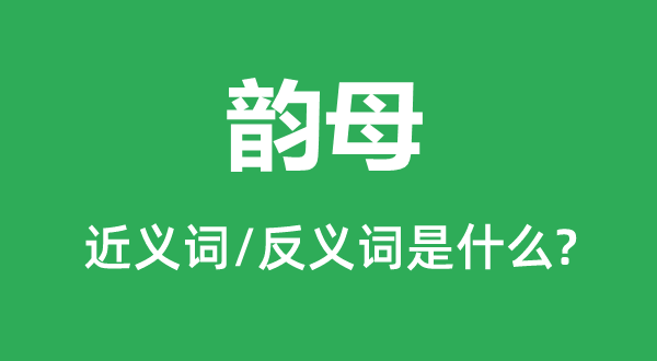 韵母的近义词和反义词是甚么,韵母是甚么意义