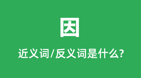 因的近义词和反义词是甚么,因是甚么意义