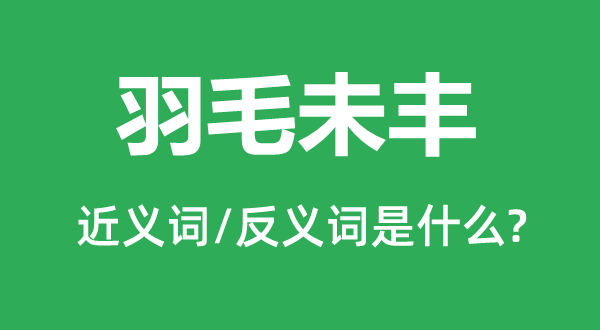 羽毛未丰的近义词和反义词是甚么,羽毛未丰是甚么意义