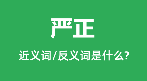 严明的近义词和反义词是甚么,严明是甚么意义