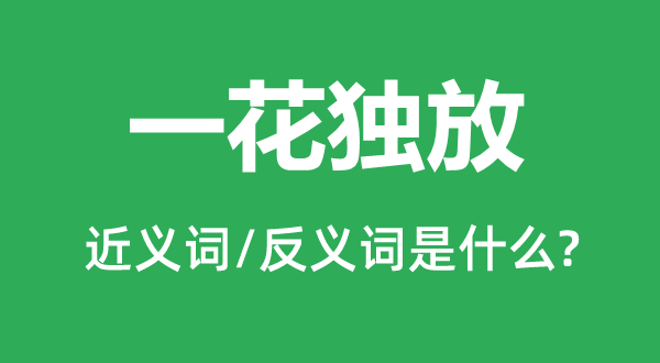 一花独放的近义词和反义词是甚么,一花独放是甚么意义