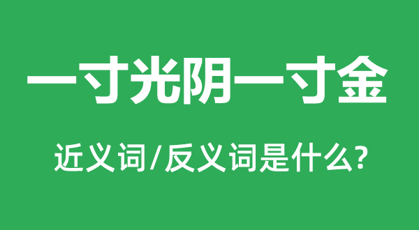 一寸工夫一寸金的近义词和反义词是甚么,一寸工夫一寸金是甚么意义