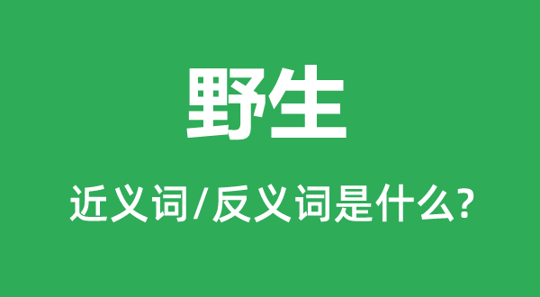 野生的近义词和反义词是甚么,野生是甚么意义