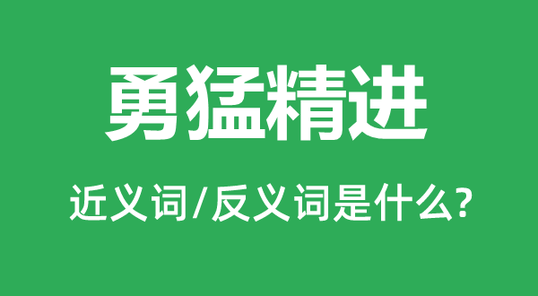 英勇精进的近义词和反义词是甚么,英勇精进是甚么意义