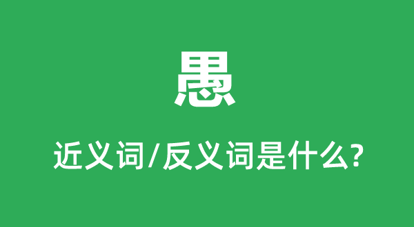 愚的近义词和反义词是甚么,愚是甚么意义