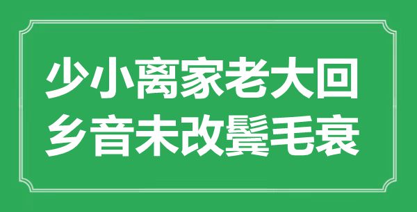 “少小离家垂老回,乡音未改鬓毛衰”的意义是甚么,来由是哪首诗