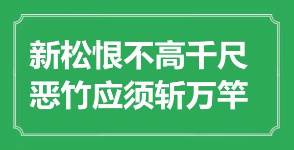 “新松恨不高千尺,恶竹应须斩万竿”是甚么意义,来由是那里