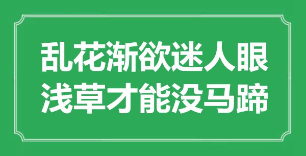“乱用渐欲诱人眼,浅草能力没马蹄”是甚么意义,来由是那里