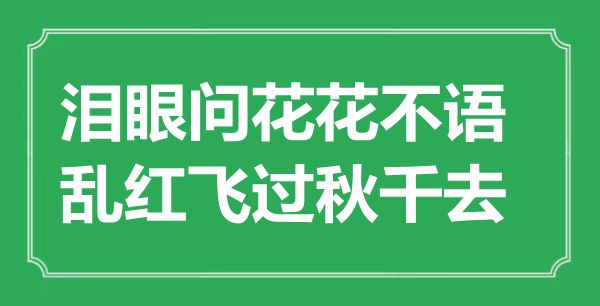 “泪眼问花花不语，乱红飞过秋千去”是甚么意义,来由是那里
