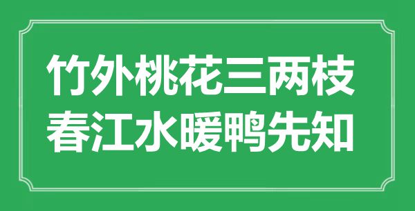 “竹外桃花三两枝，春江水暖鸭先知”是甚么意义,来由是那里