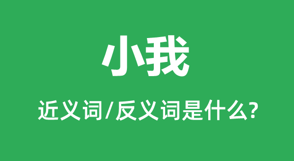 小我的近义词和反义词是甚么,小我是甚么意义