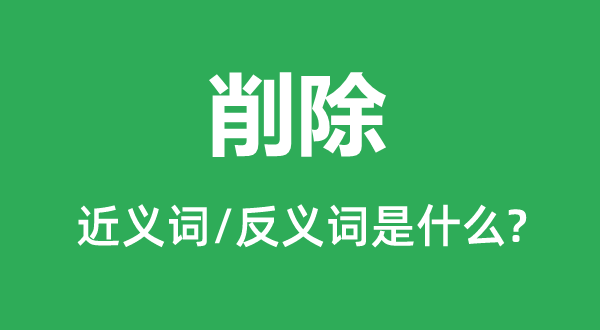 削除的近义词和反义词是甚么,削除是甚么意义
