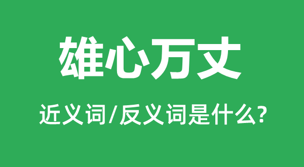 大志万丈的近义词和反义词是甚么,大志万丈是甚么意义