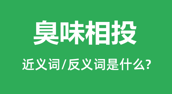 臭味相投的近义词和反义词是甚么,臭味相投是甚么意义