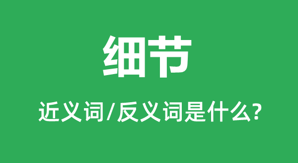 细节的近义词和反义词是甚么,细节是甚么意义
