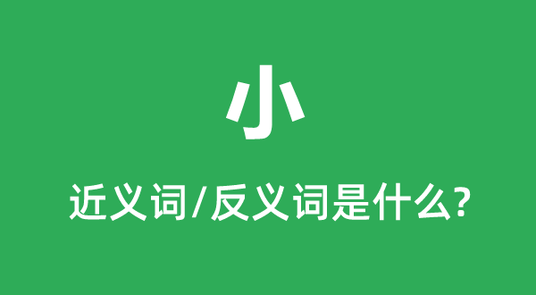小的近义词和反义词是甚么,小是甚么意义