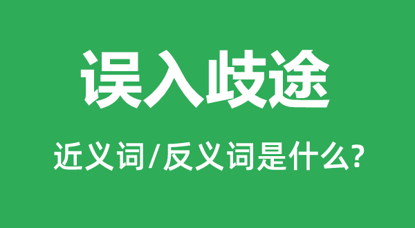 误入邪路的近义词和反义词是甚么,误入邪路是甚么意义