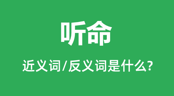 从命的近义词和反义词是甚么,从命是甚么意义