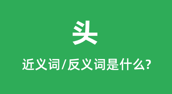 头的近义词和反义词是甚么,头是甚么意义