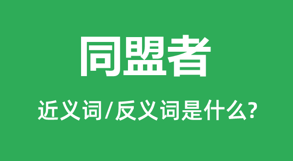 联盟者的近义词和反义词是甚么,联盟者是甚么意义