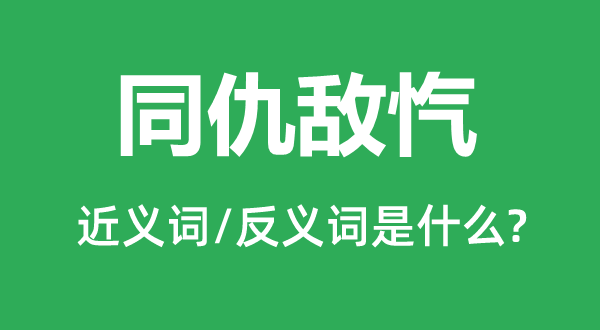 同仇人忾的近义词和反义词是甚么,同仇人忾是甚么意义