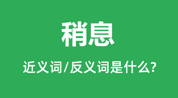 稍息的近义词和反义词是甚么,稍息是甚么意义
