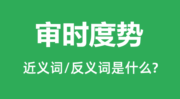 审时度势的近义词和反义词是甚么,审时度势是甚么意义
