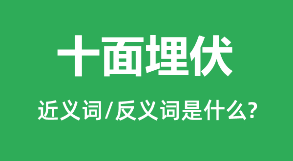 十面匿伏的近义词和反义词是甚么,十面匿伏是甚么意义