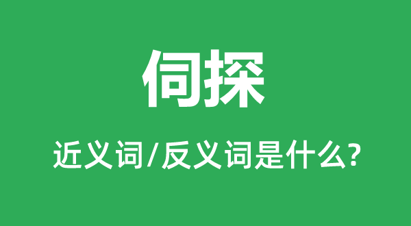 窥伺的近义词和反义词是甚么,窥伺是甚么意义