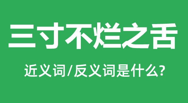 三寸不烂之舌的近义词和反义词是甚么,三寸不烂之舌是甚么意义