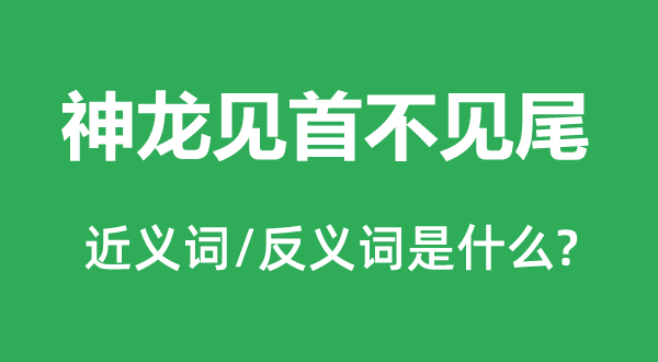 神龙见首不见尾的近义词和反义词是甚么,神龙见首不见尾是甚么意义